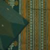 T27 PURE COTTON SAREE - Deep Forest Green with Mustard Yellow & Gold