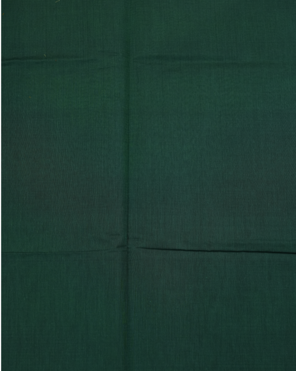 T28 PURE COTTON SAREE - Deep Forest Green with Mustard Yellow & Gold