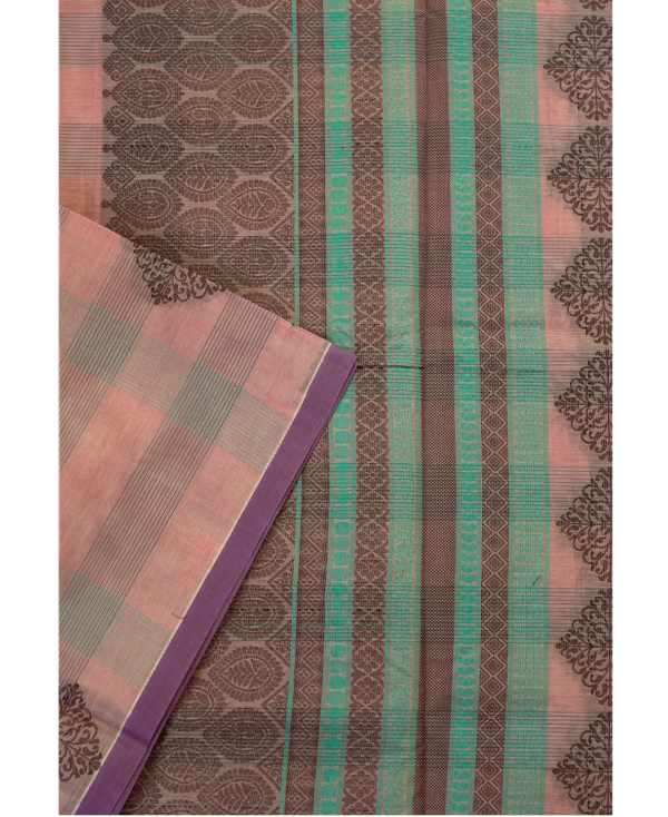 PURE COTTON SAREE - Dusty Peach