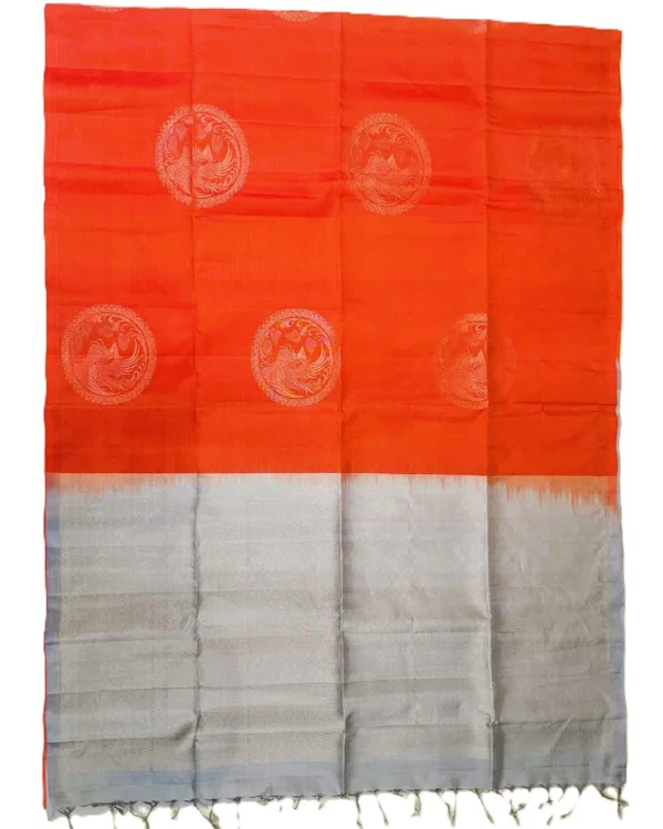 SOFT SILK SAREE - Bright Orange