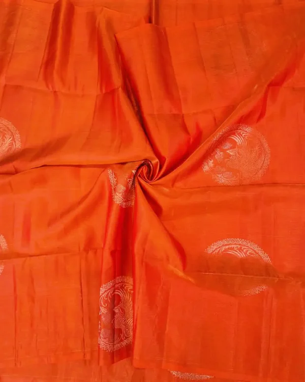 SOFT SILK SAREE - Bright Orange