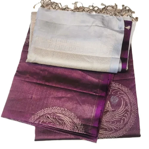 SOFT SILK SAREE - Wine Purple
