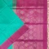 SOFT SILK SAREES - Teal Green with Magenta Pink & Gold