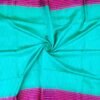 SOFT SILK SAREES - Teal Green with Magenta Pink & Gold