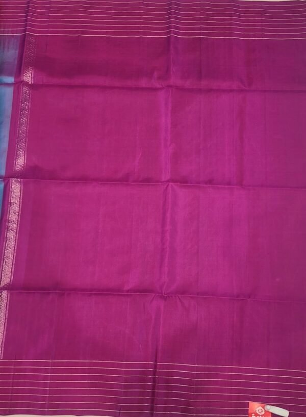 SOFT SILK SAREES - Teal Green with Magenta Pink & Gold