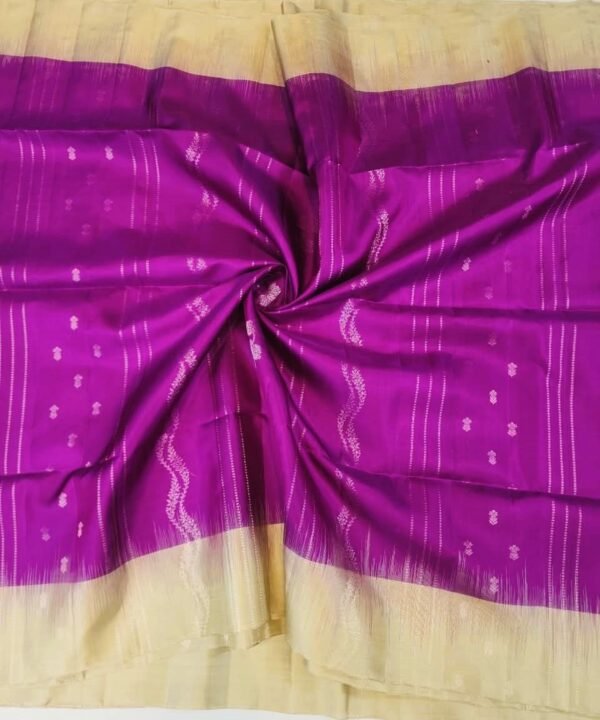 SOFT SILK SAREES - Deep Purple with Antique Gold