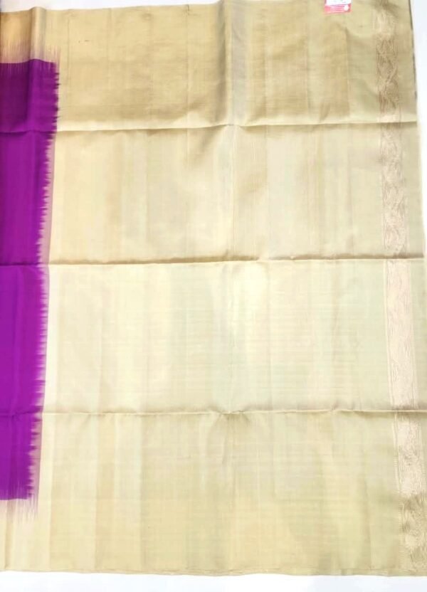 SOFT SILK SAREES - Deep Purple with Antique Gold