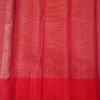 SOFT SILK SAREE - White & Black Checks with Bright Red Contrast Pallu