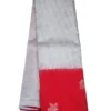 SOFT SILK SAREE - White & Black Checks with Bright Red Contrast Pallu