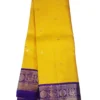 TA55 SOFT SILK SAREE - Golden Yellow with Royal Purple Contrast