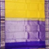 TA56 SOFT SILK SAREE - Golden Yellow with Royal Purple Contrast