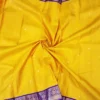 TA58 SOFT SILK SAREE - Golden Yellow with Royal Purple Contrast
