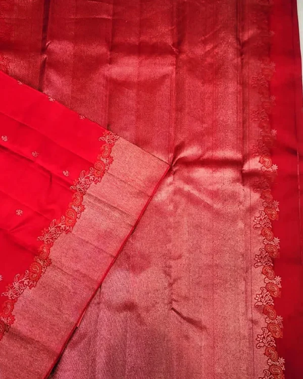 SOFT SILK SAREE - Bright Red