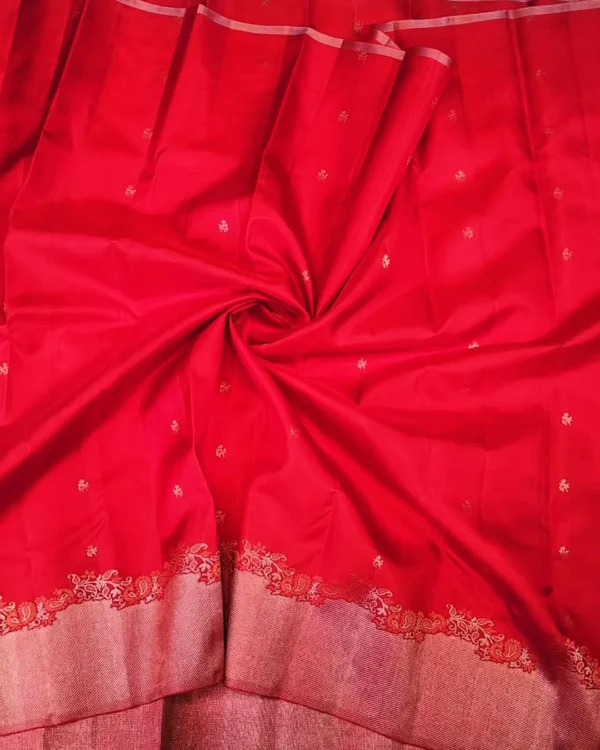 SOFT SILK SAREE - Bright Red