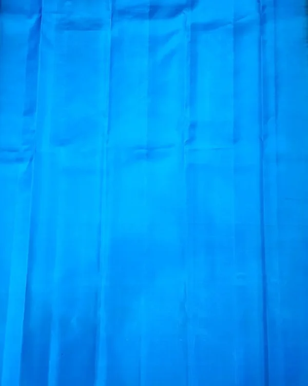SOFT SILK SAREE - Coral Orange with Bright Royal Blue Contrast