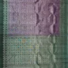 SOFT SILK SAREE - Plum with Dark Bottle Green Contrast