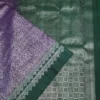 SOFT SILK SAREE - Plum with Dark Bottle Green Contrast