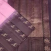 SOFT SILK SAREE - Pastel Baby Pink with Deep Plum