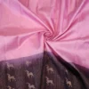 SOFT SILK SAREE - Pastel Baby Pink with Deep Plum
