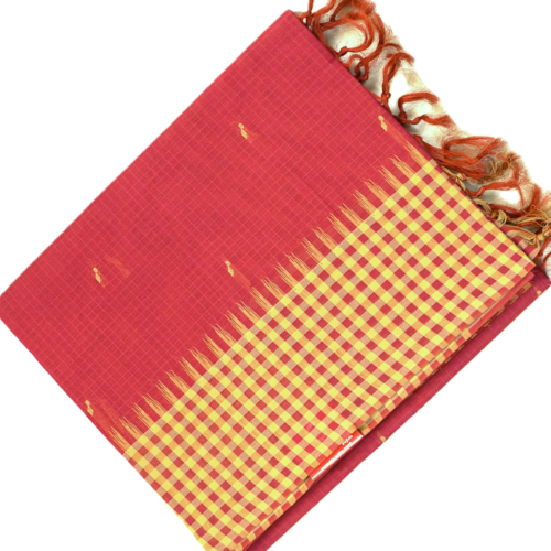 TAMIL1 PURE COTTON - Coral Red