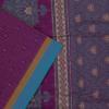 TAMIL11 PURE COTTON - Wine Purple with Sky Blue
