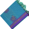 TAMIL5 PURE COTTON - Turquoise Blue with Purple