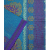 TAMIL7 PURE COTTON - Turquoise Blue with Purple