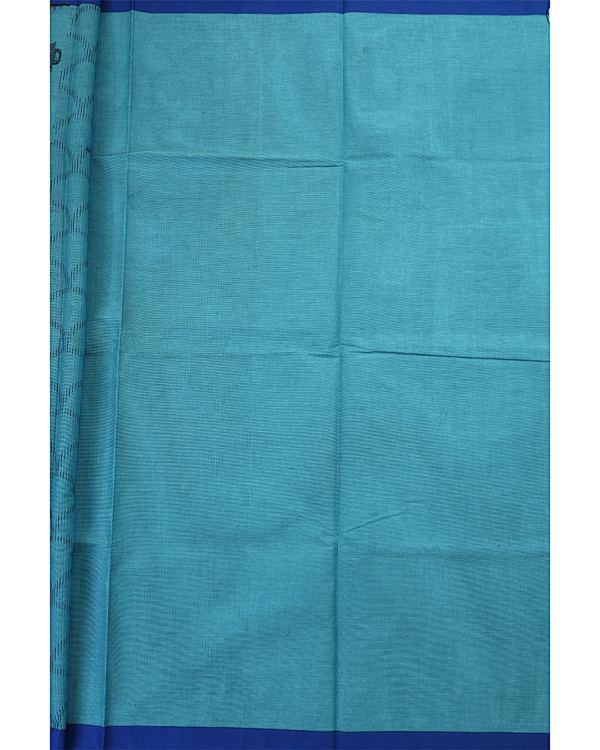 TAMIL8 PURE COTTON - Turquoise Blue with Purple