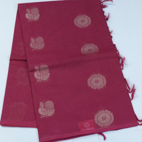 TEST10 PURE COTTON SAREES - Deep Rani Pink