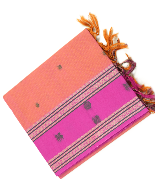 Untitled-1.png1 PURE COTTON SAREE - Peach Orange