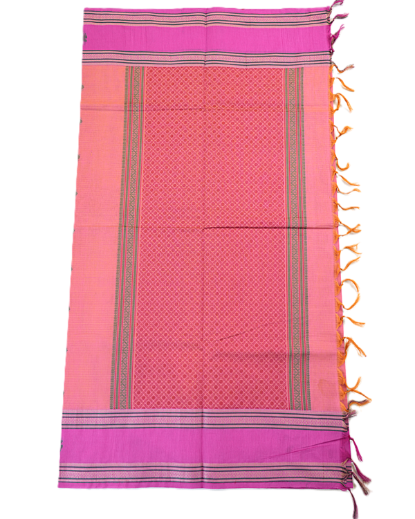 Untitled-1.png2-1 PURE COTTON SAREE - Peach Orange