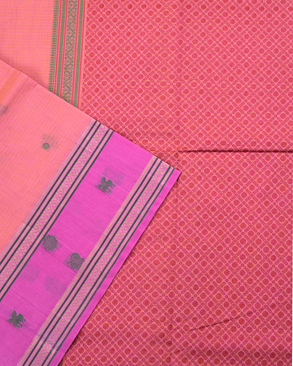 Untitled-1.png3-1 PURE COTTON SAREE - Peach Orange