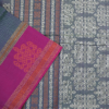 Untitled-1.png3-2 PURE COTTON SAREE - Charcoal Grey with Rani Pink