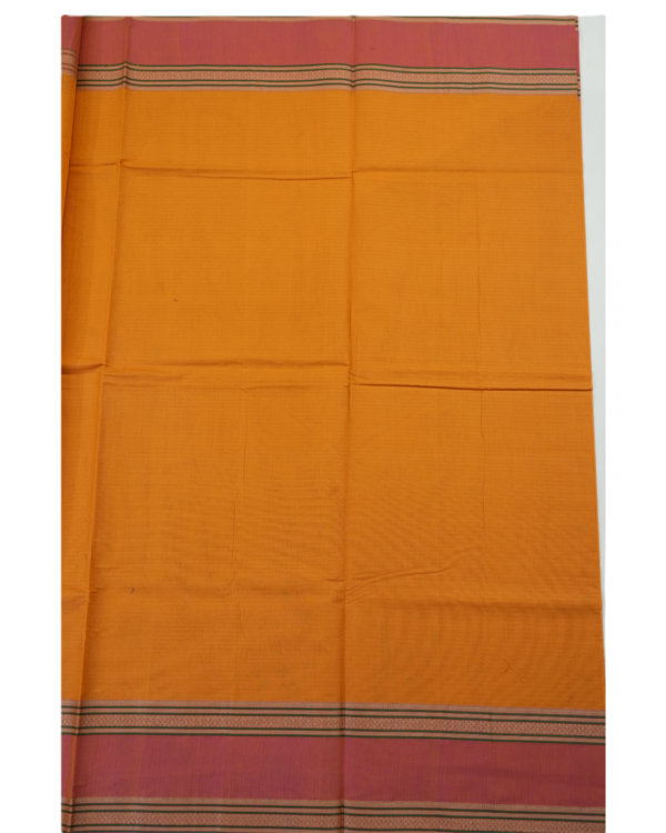Untitled-1.png4 PURE COTTON SAREE - Bright Orange with Dusty Rose Pink