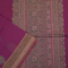 PURE COTTON SAREES - Plum with Olive Green & Antique Gold