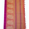 PURE COTTON SAREES - Magenta with Antique Gold & Beige