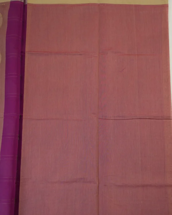 PURE COTTON SAREES - Magenta with Antique Gold & Beige