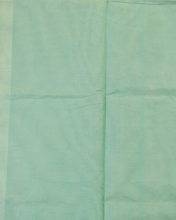 Untitled-4 PURE COTTON SAREES - Pastel Sea Green with Charcoal Grey & Beige Accents