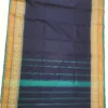 ta.16 CHETTINAD COTTON SAREES - Navy Blue with Teal Green, Mustard Gold & Pink