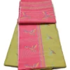 FANCY SAREES - Olive Green Coral Pink Bird Motif Saree