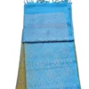 SOFT SILK SAREES - Sky Blue with Antique Gold / Olive Gold