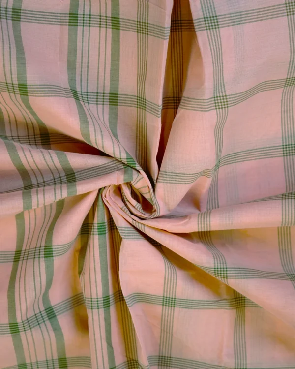 CHETTINAD COTTON SAREES  - Peach Pink with Bottle Green