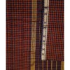 121 CHETTINAD COTTON SAREES - Navy Blue with Maroon & Orange Checks