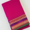 123 CHETTINAD COTTON SAREES - Rani Pink with Purple, Green & Antique Gold