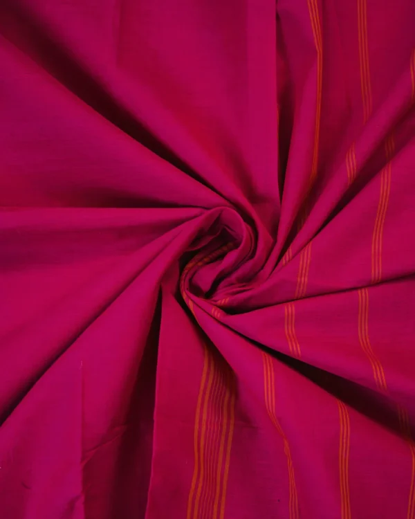 126 CHETTINAD COTTON SAREES - Rani Pink with Purple, Green & Antique Gold