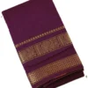 CHETTINAD COTTON SAREES - Wine Purple with Antique Gold