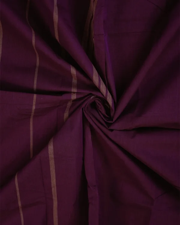 CHETTINAD COTTON SAREES - Wine Purple with Antique Gold