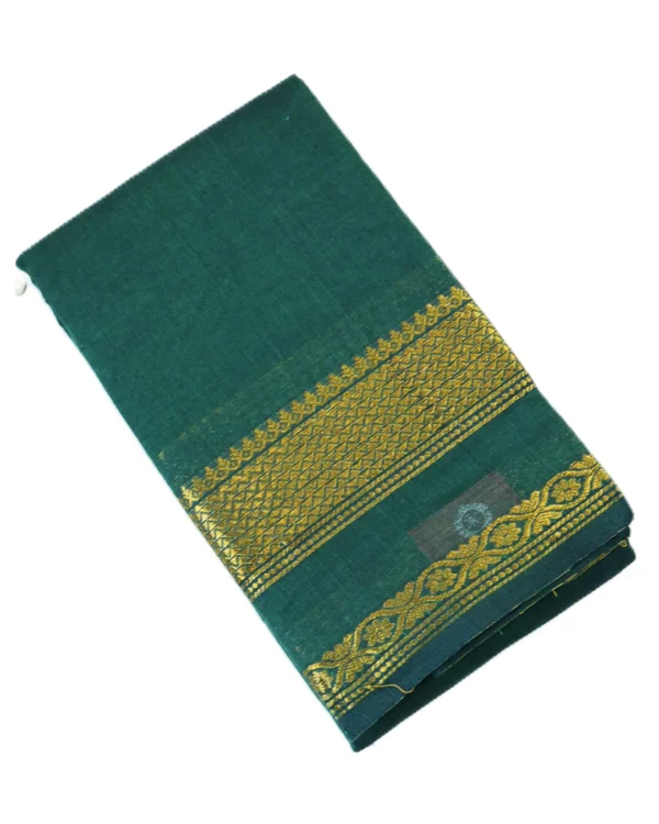 CHETTINAD COTTON - Deep Teal Green with Antique Gold