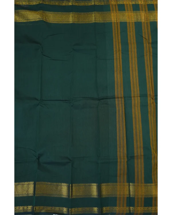 CHETTINAD COTTON - Deep Teal Green with Antique Gold