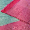 Kanchipuram silks - Aqua Blue with Rani Pink & Silver Zari